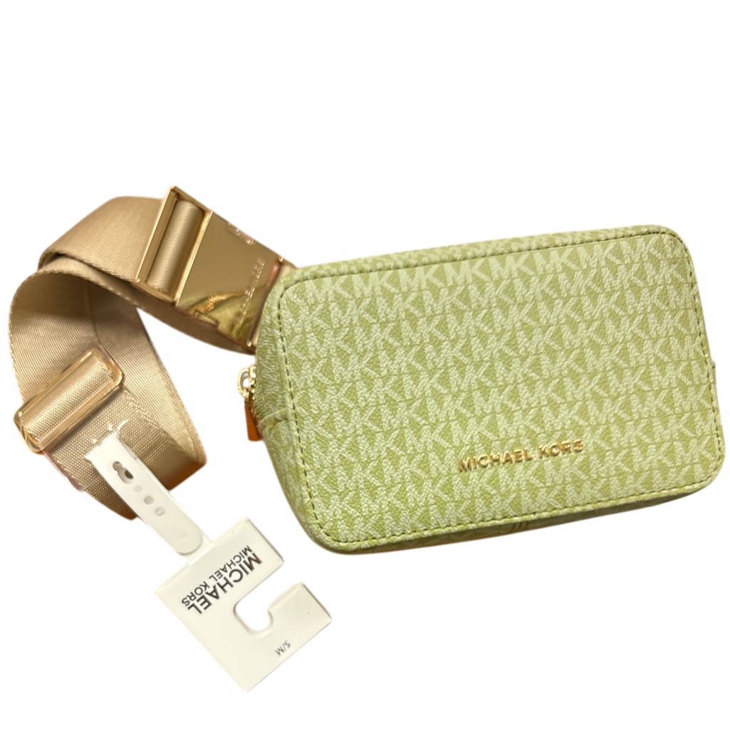 Michael Michael Kors Shoulder Belt Bag Green With Gold Accents Size S/M Nwt
